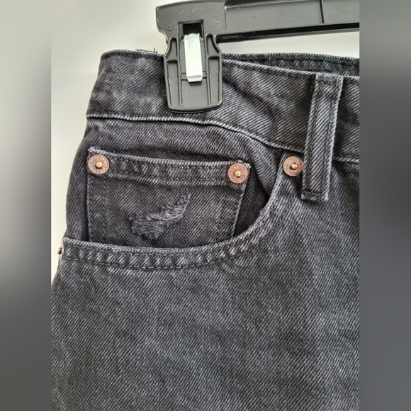 Zara Black Straight Leg Distressed Jeans size US 6 - Picture 6 of 7